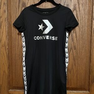 Converse Black Dress with Silver Logo and Side Stripe